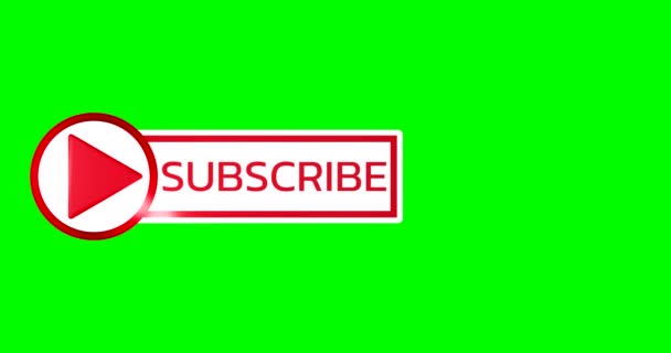 Кнопка Подписки Анимацией Зеленом Экране — стоковое видео