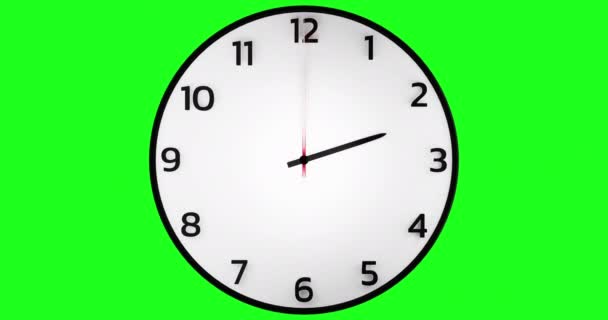 Une Horloge Circulaire Timelapse Passant Sur Écran Vert — Video