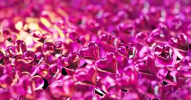 水晶心臓の抽象的な回転運動ループハート型ピンクの宝石 — ストック動画