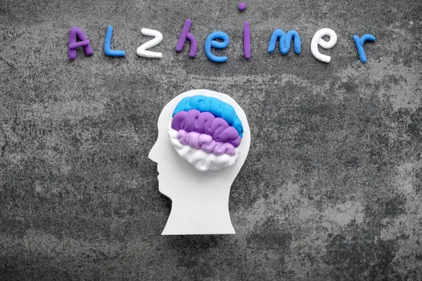 Akıl sağlığı sorunları, Alzheimer hastalıkları, davranış değişiklikleri, beyin dönüşümü. Üst Manzara. - Evet. Yüksek kalite fotoğraf