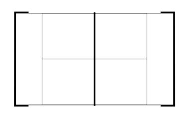 Padel mahkemesi. Vektör illüstrasyonu EPS10.