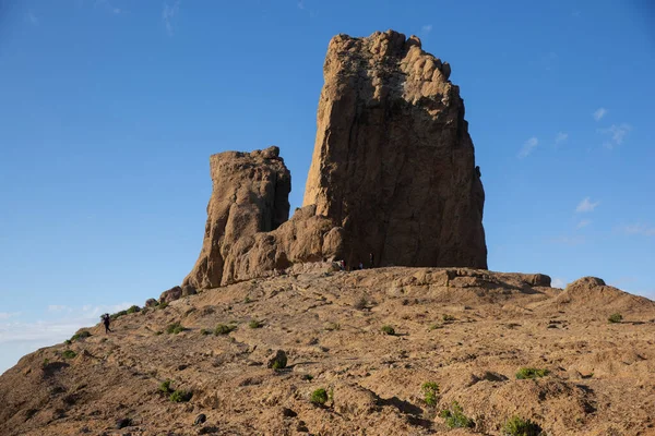 manzaralı dağ manzaraları -doğal park Roque Nublo - Büyük Kanarya, İspanya.