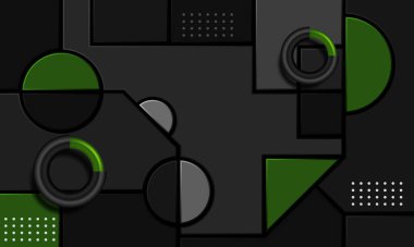 Creative abstract wide background with geometric shapes