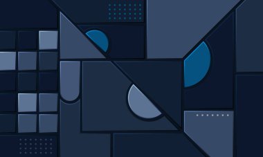 Creative abstract wide background with geometric shapes