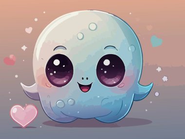 Kocaman parlak gözleri ve kalpleri olan sevimli, güler yüzlü bir yaratık.