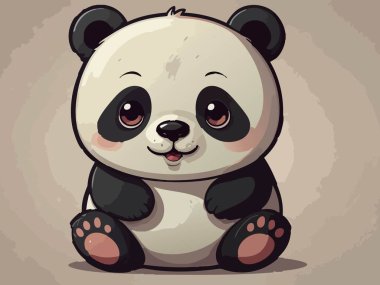 Kocaman parlak gözleri ve tatlı gülüşü olan sevimli bebek panda.