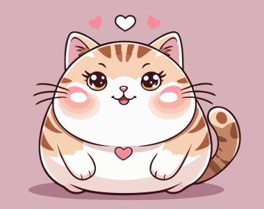 Tombul kawaii kedisi. Işıl ışıl gözleri ve kalbi var.
