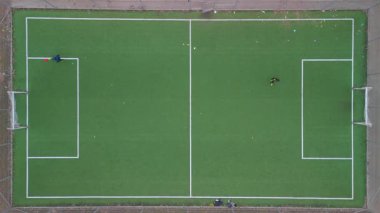 Suni Bölge Alanındaki Futbolcuların İHA Yukarıdan Aşağı Görünümü