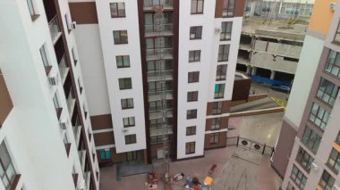 Konut inşaatının havadan görüntüsü