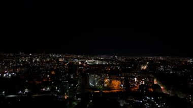 Şehir Işıklı Chisinau Hava Gecesi Manzarası