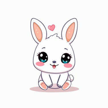 Sevimli kawaii beyaz tavşancık