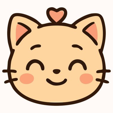 Şirin Kawaii bebek kedi suratında sevimli bir ifade