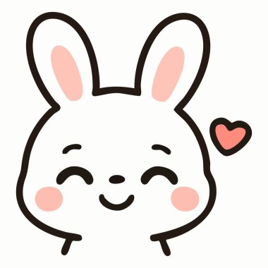 Sevimli bir ifade, sevimli kawaii bebek tavşan yüzünde