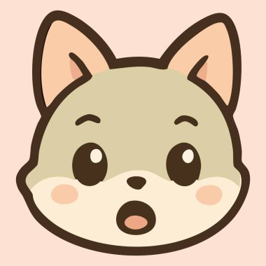 Şaşırmış bebek tilki ağzı ve gözleri açık.