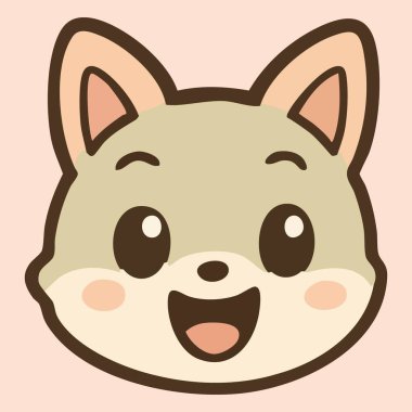 Heyecanlı bebek tilki Geniş gülüşlü ve mutlu gözlü