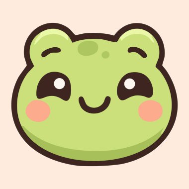 Mutlu bebek kurbağa, neşeli bir ifade ve açık gözlü.