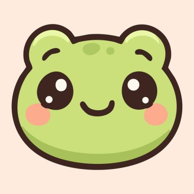 Mutlu bebek kurbağa, neşeli bir ifade ve açık gözlü.