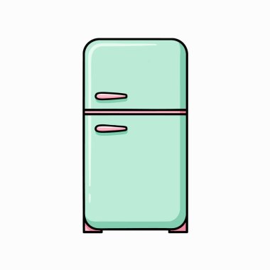 Tatlı nane yeşili retro buzdolabı çizimi