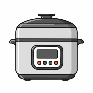 Basit gri elektrikli pirinç pişirici illüstrasyonu