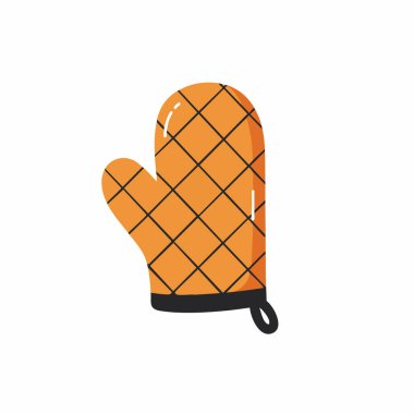 Basit turuncu örtülü fırın eldiveni çizimi
