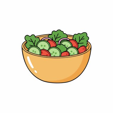 Taze Bahçe Salata Kasesi Çizimi