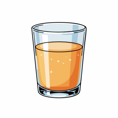 Bir bardak Taze Portakal Suyu Çizimi