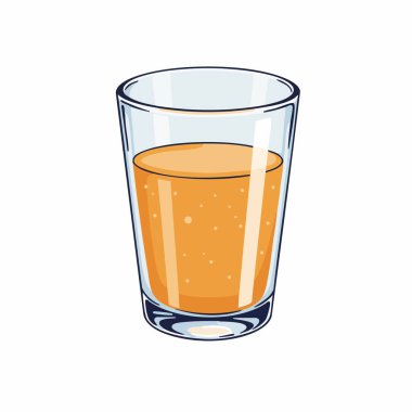 Bir bardak Taze Portakal Suyu Çizimi