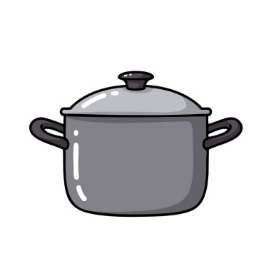 Tatlı çizgi film Gri Pişirme Tenceresi