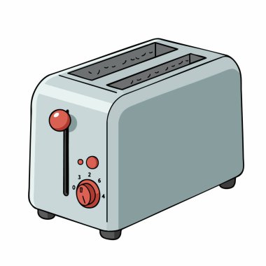 Retro Light Gri Tost Makinesi Mutfak Aletleri Çizimi