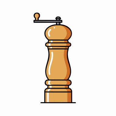 Geleneksel Pepper Mill Mutfak Öğütücü İllüstrasyonu