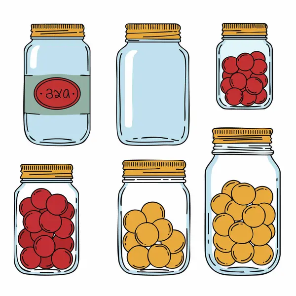 Gözlüklü Cam Mason Kavanozları Koleksiyonu