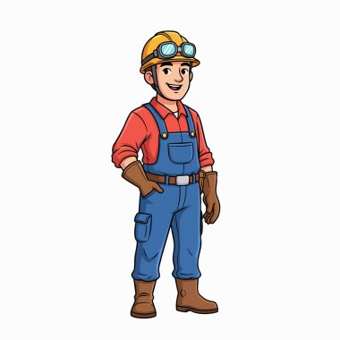 Smiling Male Construction Worker with Safety Gear