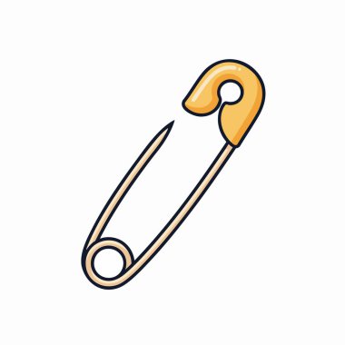 Tek güvenli iğne vektör illüstrasyonu