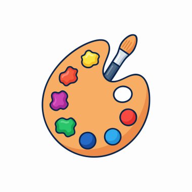 boya paleti vektör illüstrasyonu