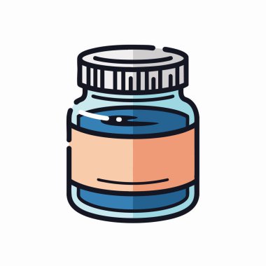 Gouache suluboya boya tavası veya kavanoz vektör çizimi