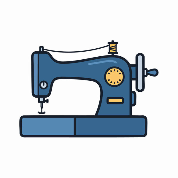 Упрощенная векторная иллюстрация силуэта швейной машины