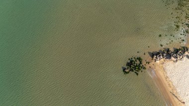 Günbatımı Hava Görüntüsü Kıyı Resort Town Manzarası