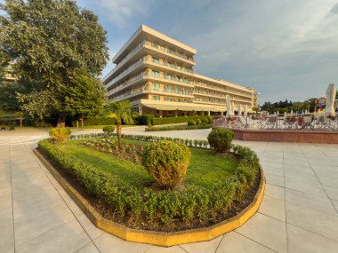 Modern Resort Hotel Building Garden Patio View
