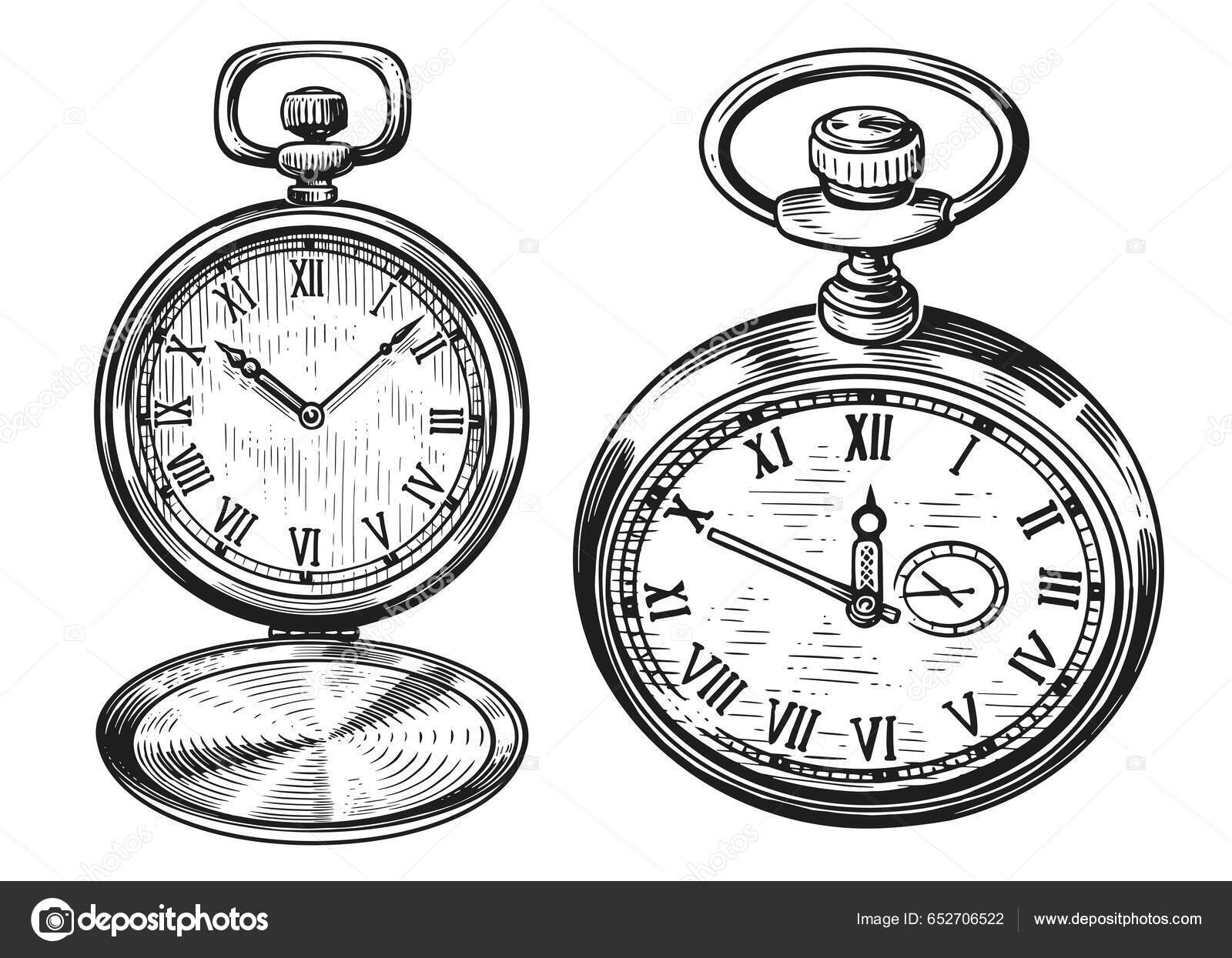 Ρολόι Τσέπης Ρετρό Παλιό Παλιό Ρολόι Απομονωμένο Χειροποίητο Σκίτσο Παλιό  Διανυσματικό Αρχείο από ©sergeypykhonin652706522