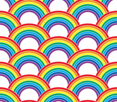 Mükemmel renkli gökkuşaklarını, kusursuz arkaplanı gösteren vektör illüstrasyonunu gösterir