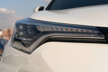 Close-up of headlight model as elegance in design concept