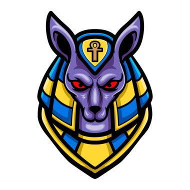 Anubis baş logo maskotu tasarımı