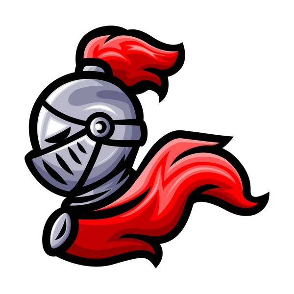 Projekt Maskotki Logo Knight Head Wektor Stockowy