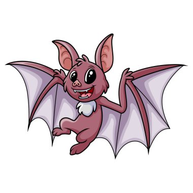 Cartoon Cute small bat flying