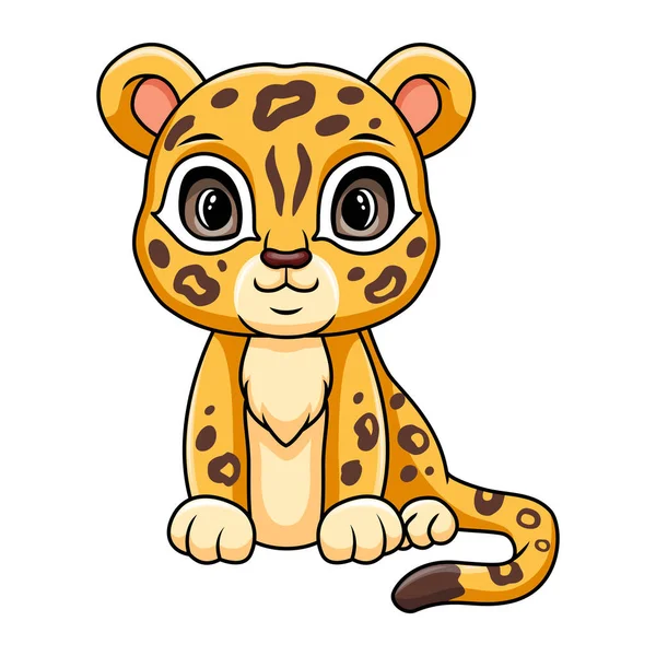 Söt Rolig Baby Gepard Sitter — Stock vektor