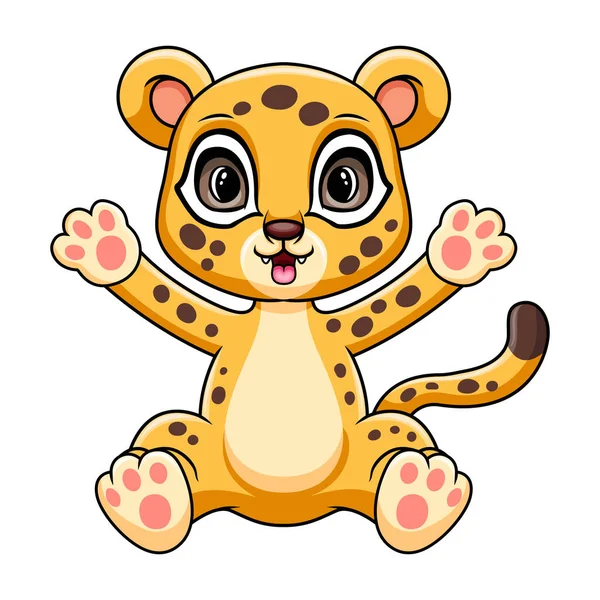 Leuke Grappige Baby Cheeta Zitten — Stockvector