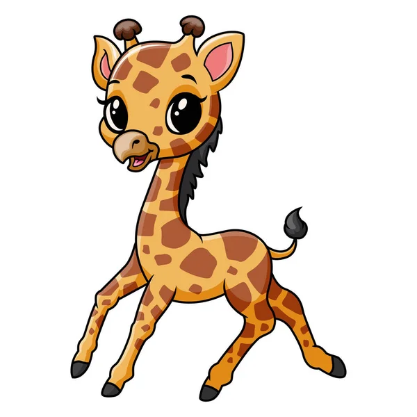 Roztomilé Legrační Dítě Žirafa Pózování — Stockový vektor