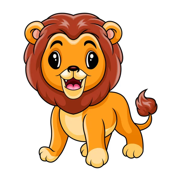 かわいい面白いライオンの轟音 — ストックベクタ