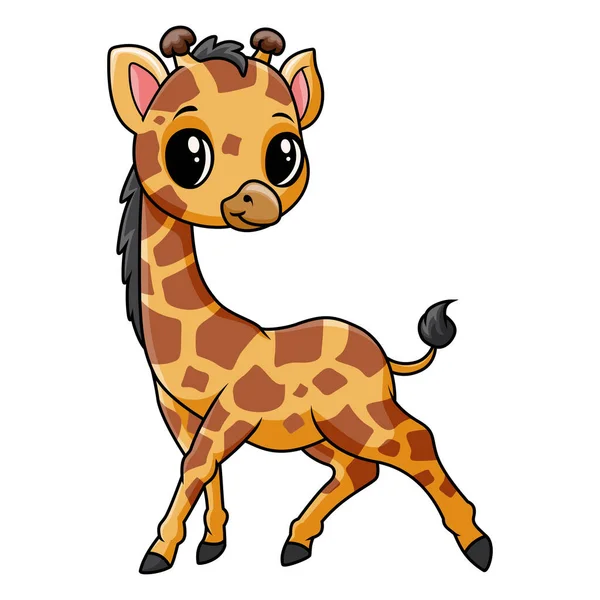 Carino Divertente Giraffa Bambino Posa — Vettoriale Stock