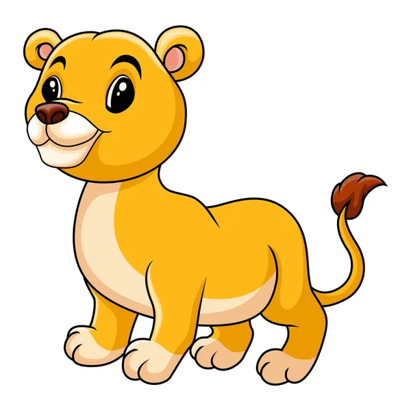 Leuke Grappige Baby Leeuw Cartoon — Stockvector